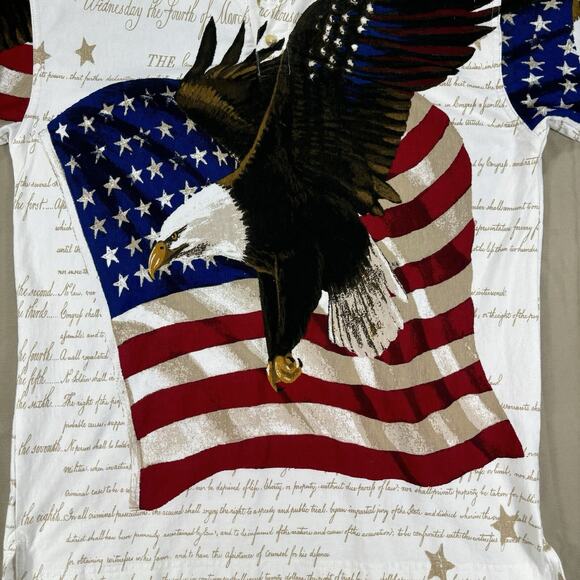 Cotton Traders Sport Polo Shirt MED Declaration Of Independence All Over Print - Picture 7 of 15